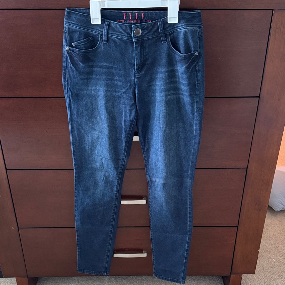 Elle Dark Blue Stretch Skinny Jeans - Women